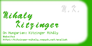 mihaly kitzinger business card